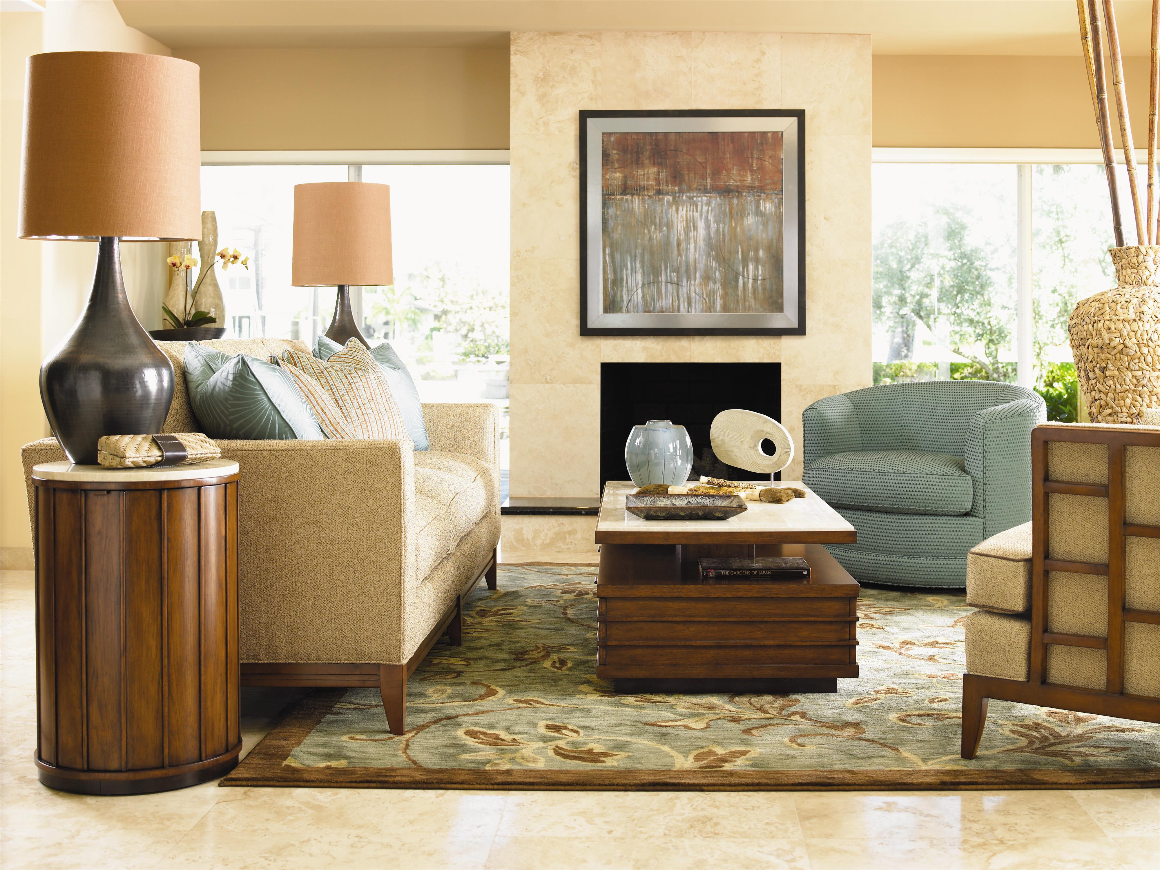 Tommy Bahama Home Ocean Club Stone Top Solstice Cocktail Table Johnny